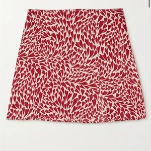 Reformation Robbie printed silk mini skirt size 0
